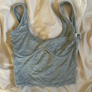 OH POLLY - sweetheart structured underbust crop top in gray - SIZE US 6